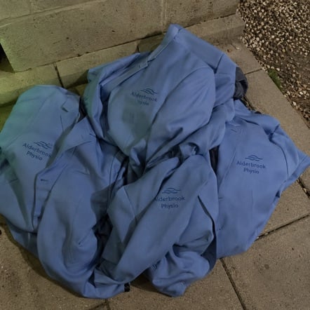 Suit jackets with logo — customer photo