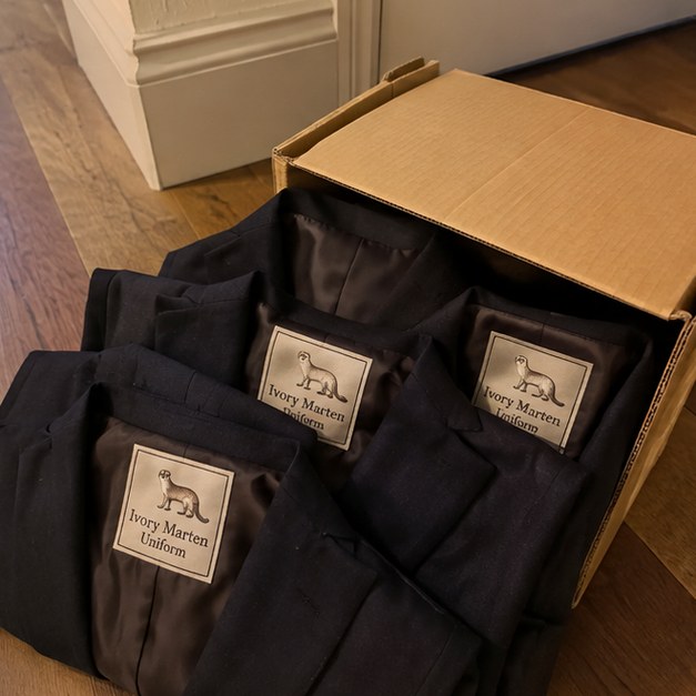 Suit jackets with logo — customer photo